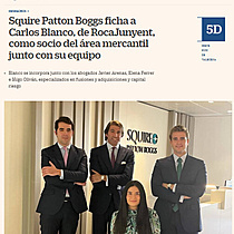 Squire Patton Boggs ficha a Carlos Blanco, de RocaJunyent, como socio del rea mercantil junto con su equipo